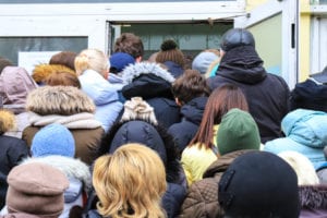 crowd at doors on Black Friday shopping