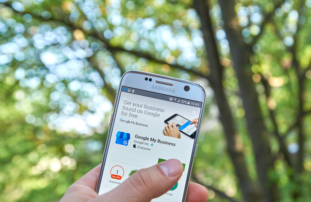Google my Business app on a mobile phone