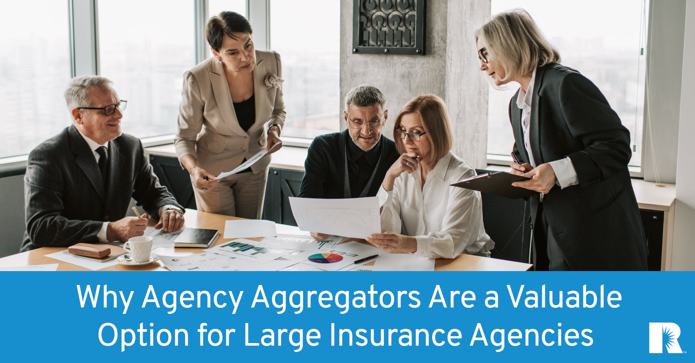 An insurance agency's staff meets to discuss joining an agency aggregator.