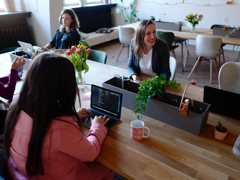 Women working in an office