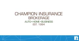 Champion insurance brokerage logo for Renaissance announcement